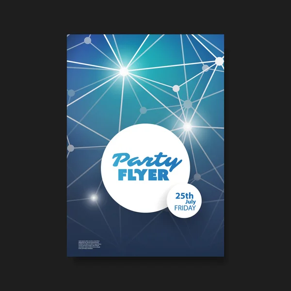 Party-Flyer oder Cover-Design mit Verbindungsmuster — Stockvektor