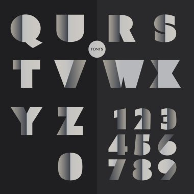 Art Deco yazı tipini ayarlama - Vintage vektör tasarımı, Retro tipografi