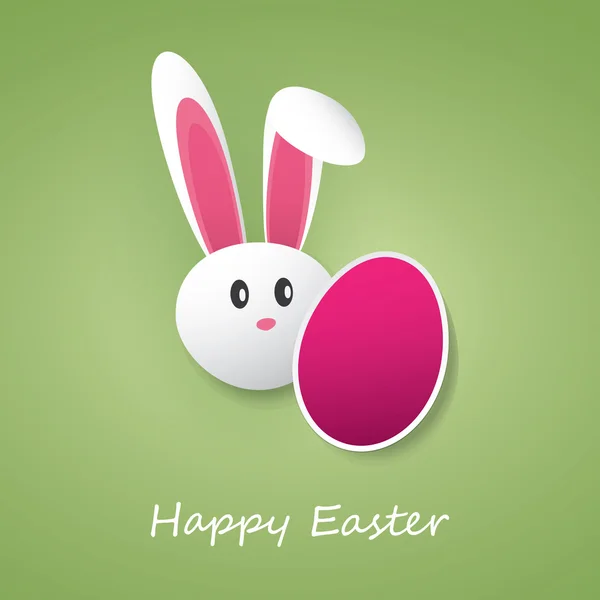 Bonne carte de Pâques avec lapin drôle — Image vectorielle