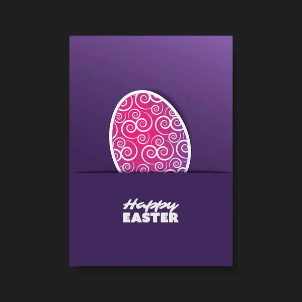 Tarjeta de felicitación de Pascua, diseño de la plantilla de fondo de cubierta con huevo de Pascua — Vector de stock