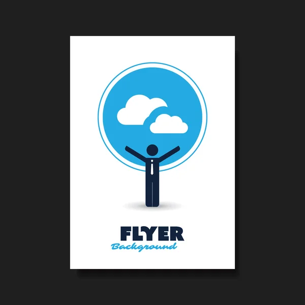 Flygblad med Cover designmall med Cloud Computing, nätverk Design bakgrund — Stock vektor