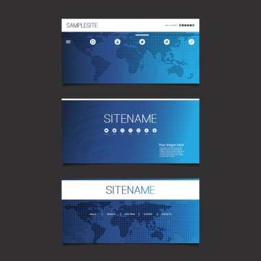 Web tasarım öğeleri - Header tasarımı ile benekli Dünya Haritası ayarla