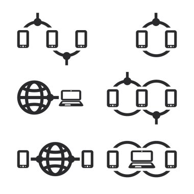 Ağlar, bağlantıları: Sosyal, Internet, Cloud Computing simgeler
