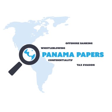 2016 April Panama Papers Concept Design - Tax Evasion and Offshore Banking - Investigation and Data Leaks, Whistleblowing clipart