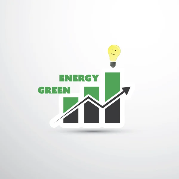 Diseño de concepto de energía verde con diagrama de gráfico de barras — Archivo Imágenes Vectoriales