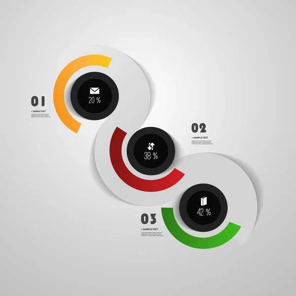 Couverture infographique - dessins de cercle coloré avec des icônes — Image vectorielle