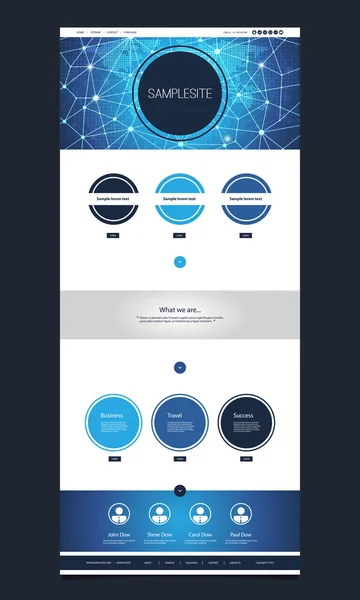 Diseño de plantilla de sitio web con fondo de concepto de red — Archivo Imágenes Vectoriales