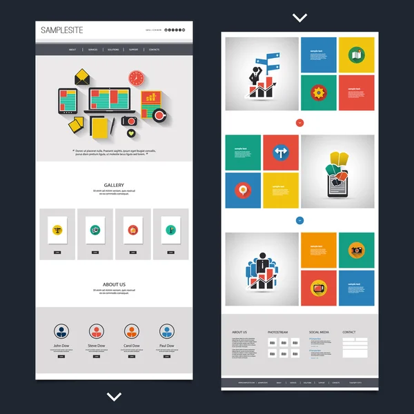 一个网站页面设计模板为您的业务的 — 图库矢量图片