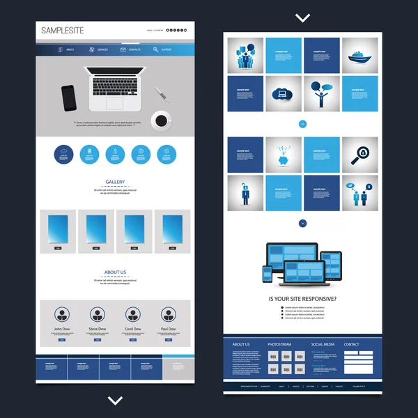 Modèle de conception de site Web d'une page pour votre entreprise — Image vectorielle