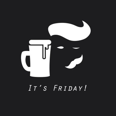  Hafta sonu Banner - gelecek Cuma etikettir bira bardağı ile 