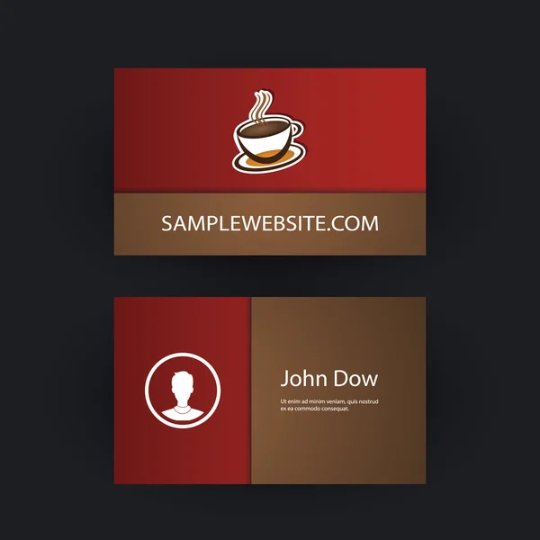 Business Card Template with Coffee Cup — Stock Vector