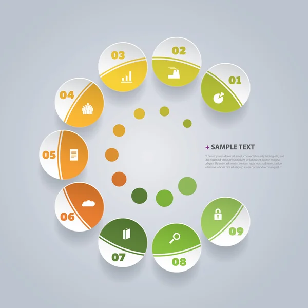 Modèle de conception infographique avec motif coloré — Image vectorielle