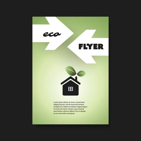 Шаблон Eco Flyer с домашним дизайном — стоковый вектор