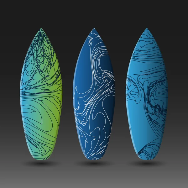 Modelos de design de prancha de surf vetorial — Vetor de Stock