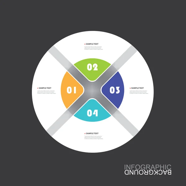 Kleurrijke minimale papier knippen Infographics Design - cirkel — Stockvector