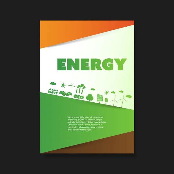 Eco Flyer Design Template - Renewable Energy Theme — Stock Vector