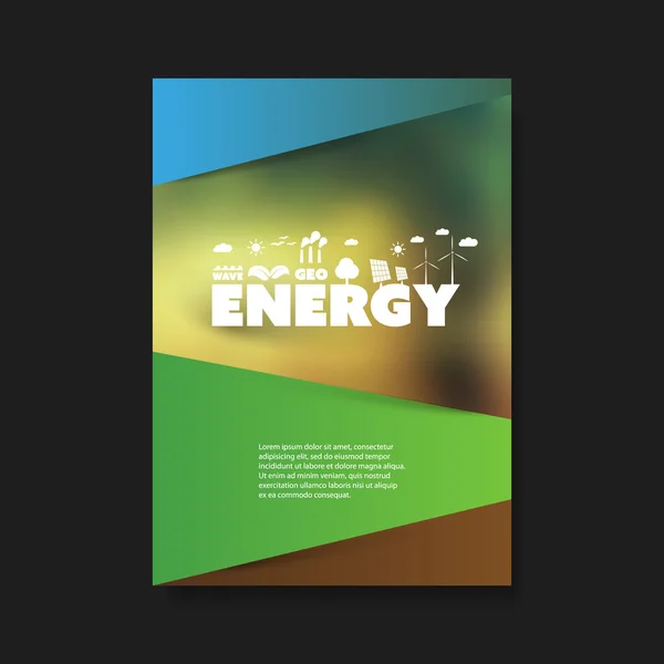 Plantilla de diseño Eco Flyer - Tema de energía renovable — Vector de stock