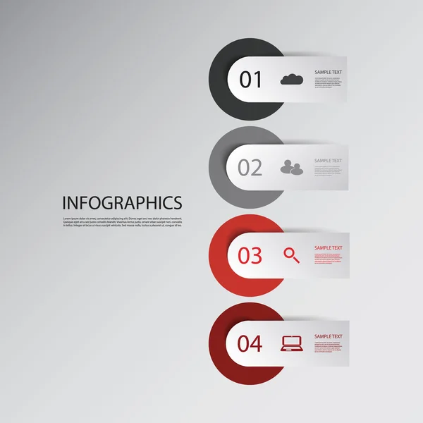 Modèle de conception infographique avec des cercles — Image vectorielle