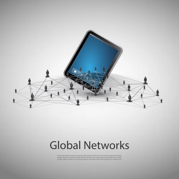 Redes - Conexiones comerciales - Diseño de Conceptos de Redes Sociales — Archivo Imágenes Vectoriales