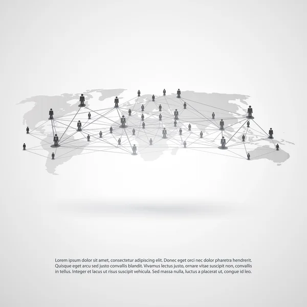 Réseaux - Connexions d'affaires - Conception de concepts de médias sociaux — Image vectorielle