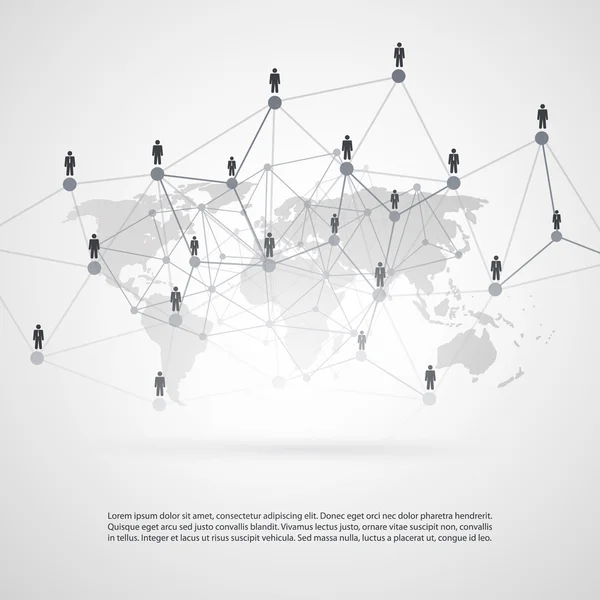Redes - Conexões de negócios - Design de conceito de mídia social —  Vetores de Stock