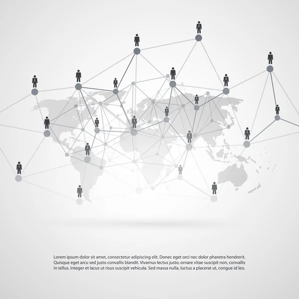 Réseaux - Connexions d'affaires - Conception de concepts de médias sociaux — Image vectorielle