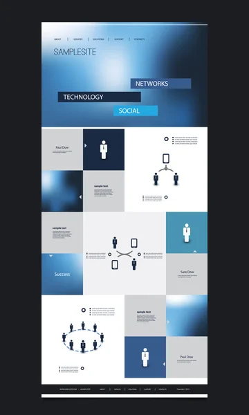 Plantilla de diseño web de una página para su negocio — Vector de stock