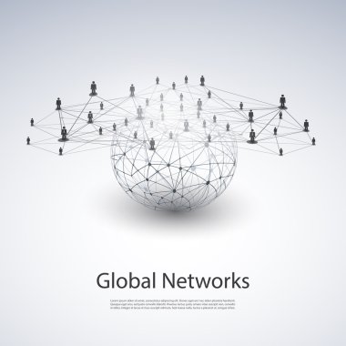 Networks - Business Connections, Information Flow - Grey Modern Minimal Social Media Concept Design