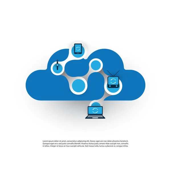 Cloud Computing, netwerken ontwerpconcept — Stockvector