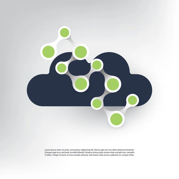 Cloud Computing, conceito de design de redes — Vetor de Stock