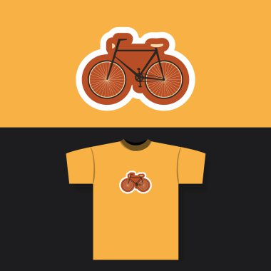 T-shirt baskı tasarım konsepti Vintage Bisiklet ile