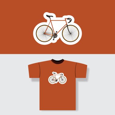 T-shirt baskı tasarım konsepti Vintage Bisiklet ile