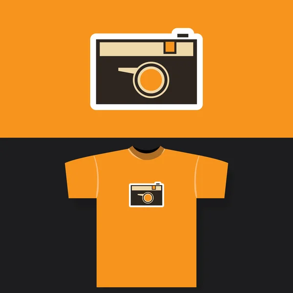 T-shirt Print Design Concept met Vintage Camera — Stockvector