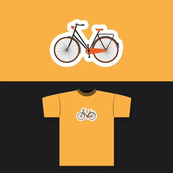 Conceito de design de impressão de camiseta com bicicleta vintage — Vetor de Stock