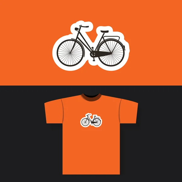 Conceito de design de impressão de camiseta com bicicleta vintage — Vetor de Stock