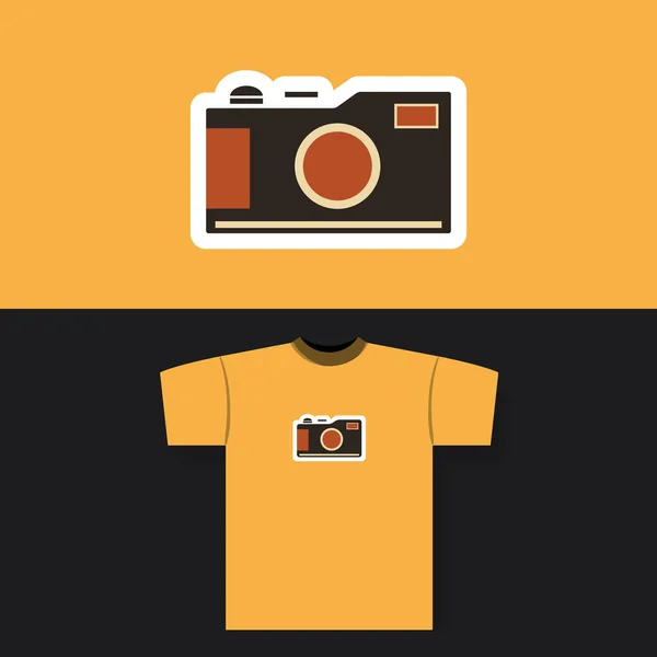 T-shirt baskı tasarım konsepti Vintage fotoğraf makinesi ile — Stok Vektör