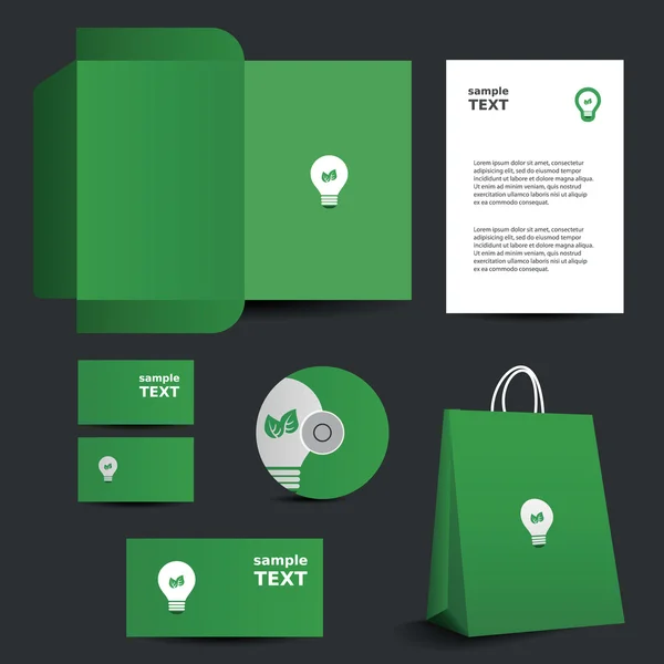 Eco Stationery Template Design for Business - Corporate Identity — стоковый вектор