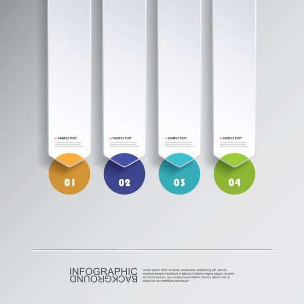 Diseño colorido de infografías de corte de papel mínimo, plantilla de presentación - Flechas redondeadas — Vector de stock