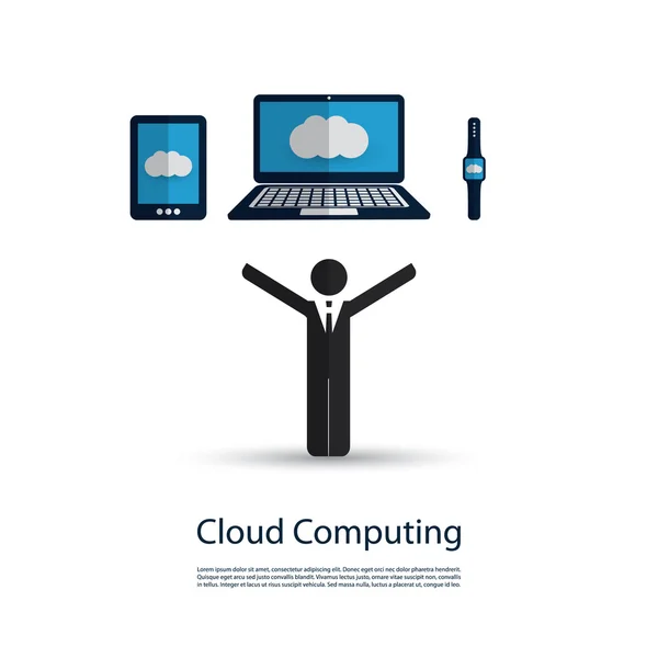 Mundo digital - Redes, IoT, TI de negocios y diseño de conceptos de computación en la nube — Archivo Imágenes Vectoriales