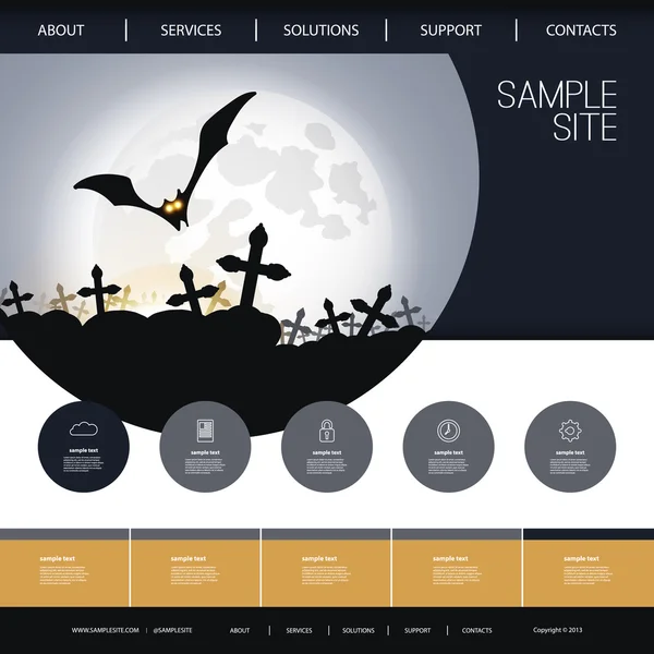 Web design para o seu negócio com tema de Halloween — Vetor de Stock