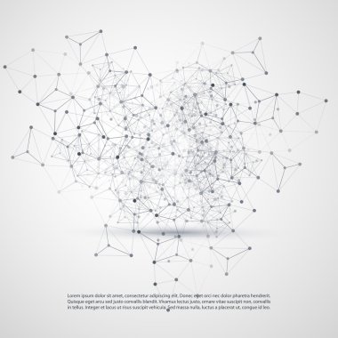 Soyut Cloud Computing ve ağ bağlantıları konsept tasarımı ile şeffaf geometrik kafes - illüstrasyon düzenlenebilir vektör formatında