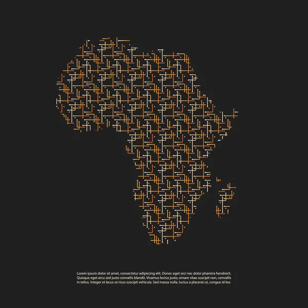 Abstract Network Patterned Map of África - Fundo Tecnológico de Estilo Moderno Mínimo, Modelo de ilustração de design criativo — Vetor de Stock