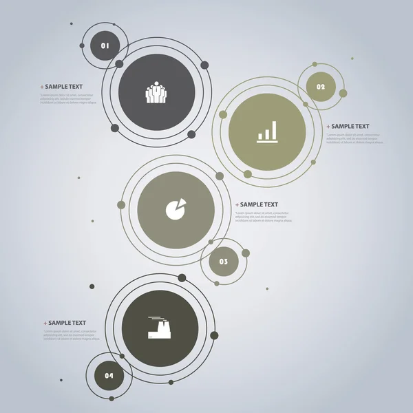 Bunte minimale Infografik Layout kreatives Design, Diagramm, Präsentationsvorlage — Stockvektor