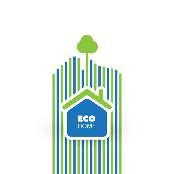 Green Eco Friendly Home Concept - Illustrazione in formato vettoriale modificabile — Vettoriale Stock
