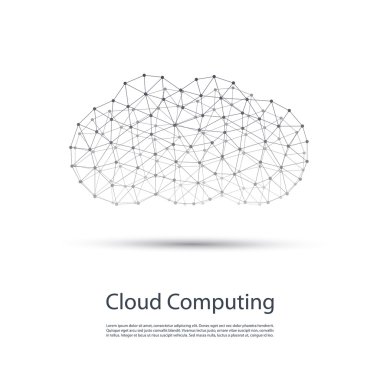 Siyah ve beyaz en az bulut bilgisayar, ağ yapısı, telekomünikasyon konsept tasarımı ile tel kafes