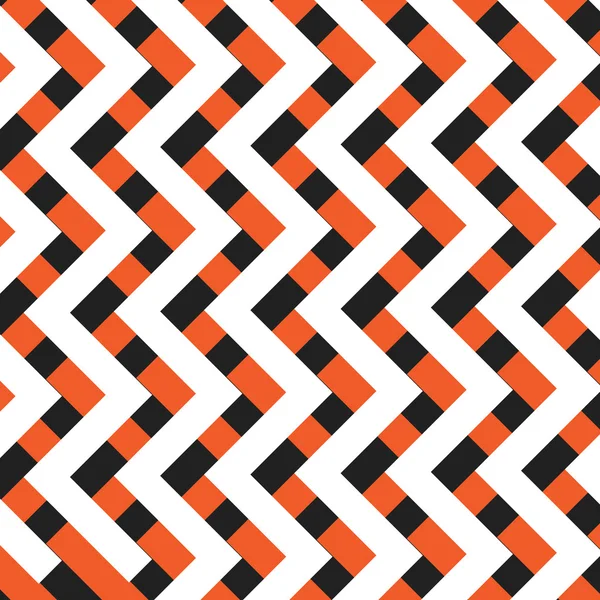 Orange, Black and White Zig Zag Lines Pattern - Background Design — Stock Vector