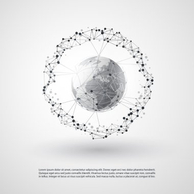 Abstract Cloud Computing and Global Network Connections Concept Design with Transparent Geometric Mesh, Wireframe Sphere clipart