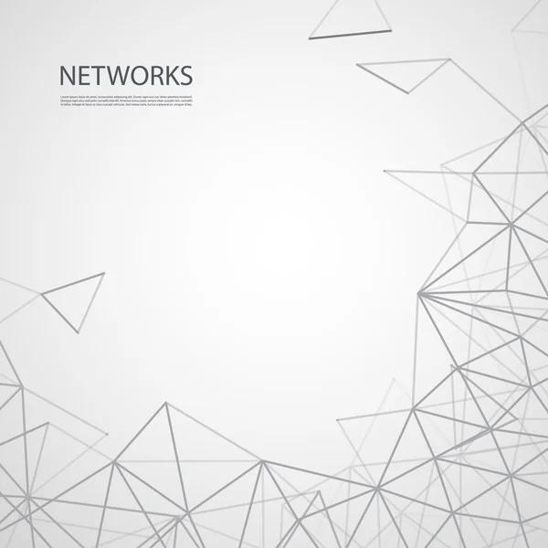 Netzwerke, Verbindungskonzept - schwarz-weißes geometrisches Netz, Vektorhintergrund — Stockvektor