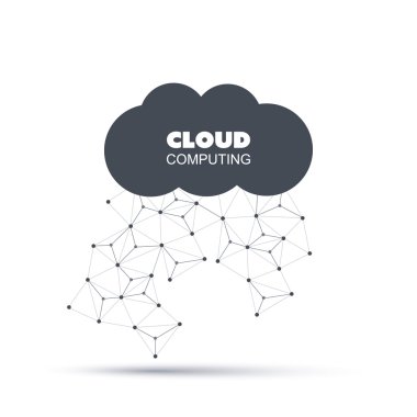 Cloud Computing, ağ, teknoloji kavramı arka plan, yaratıcı tasarım şablonu - illüstrasyon düzenlenebilir vektör formatında