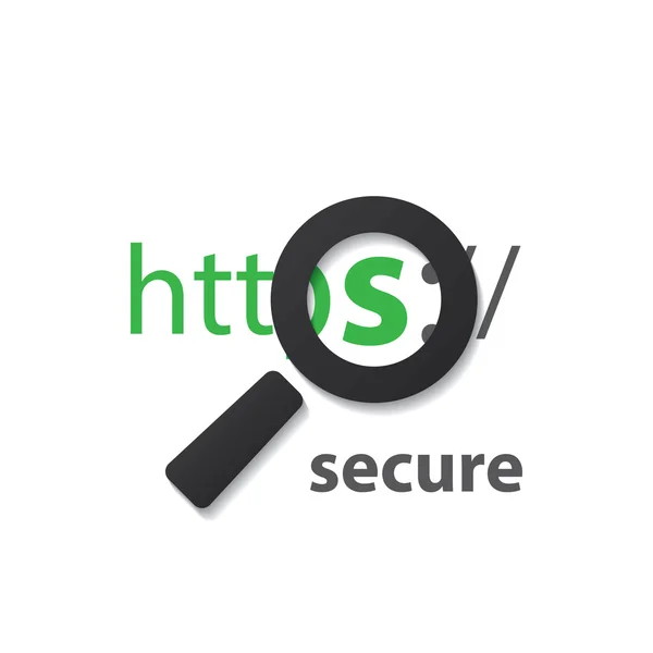 Το πρωτόκολλο HTTPS - ασφαλή περιήγηση — Διανυσματικό Αρχείο